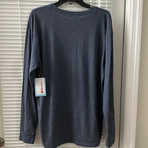Marmot Wilderness Guide Navy Heather UpCycle® Long Sleeve Tee - Picture 2 of 7